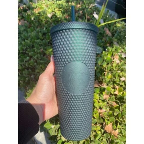 NEW Starbucks Studded Matte Forest Green 24oz Tumbler Cup - Picture 8 of 9
